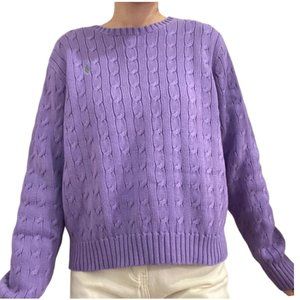 Polo Ralph Lauren purple cableknit sweater